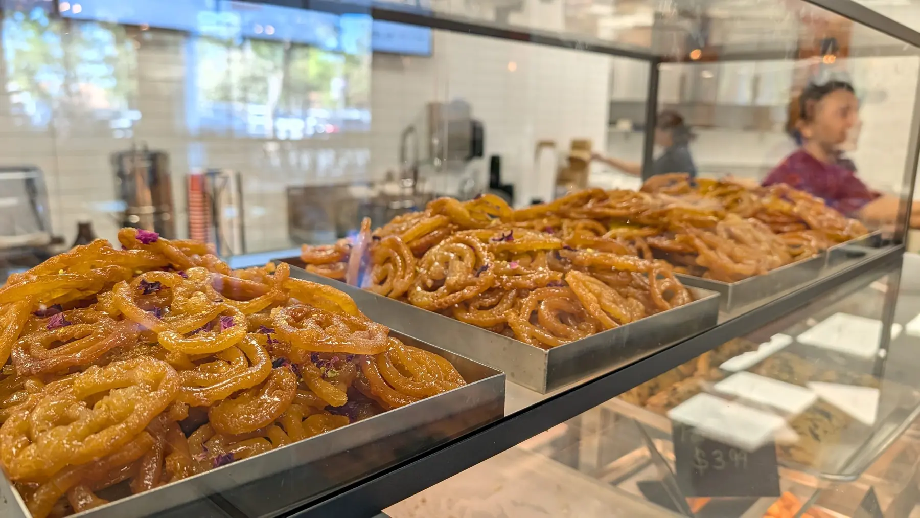 Trays of hot jalebi
