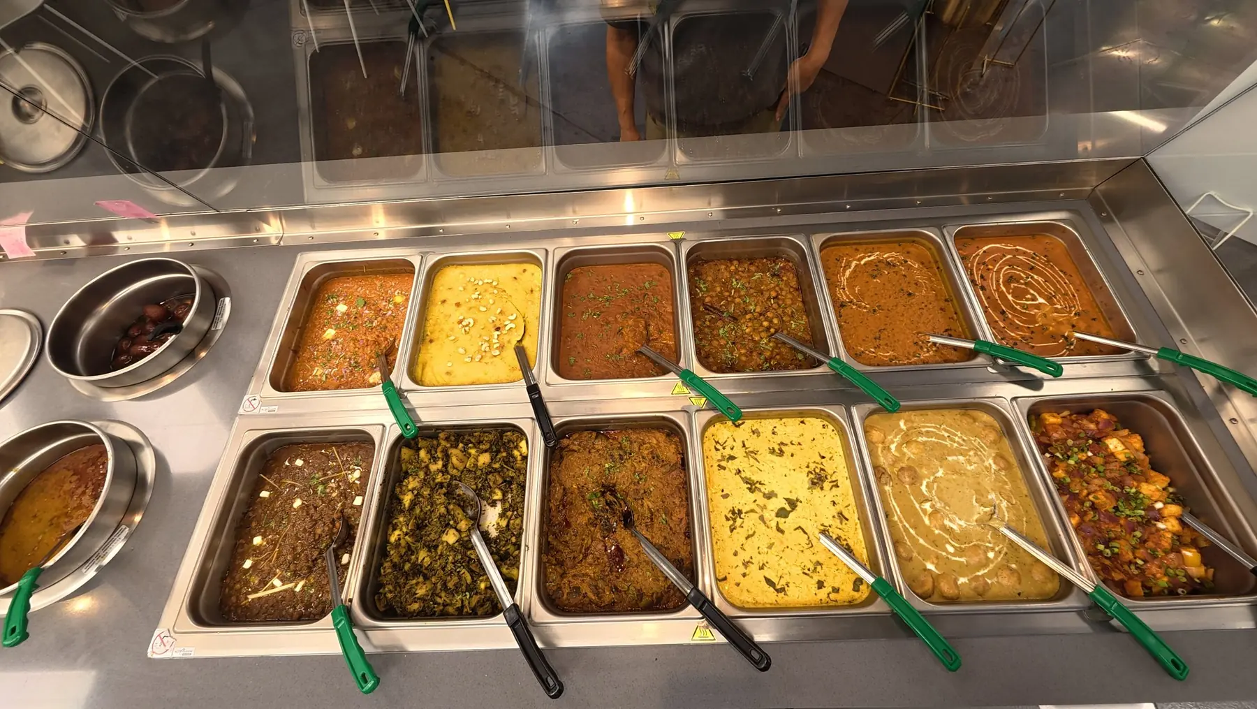 The selection of curries on Sitara's hot counter